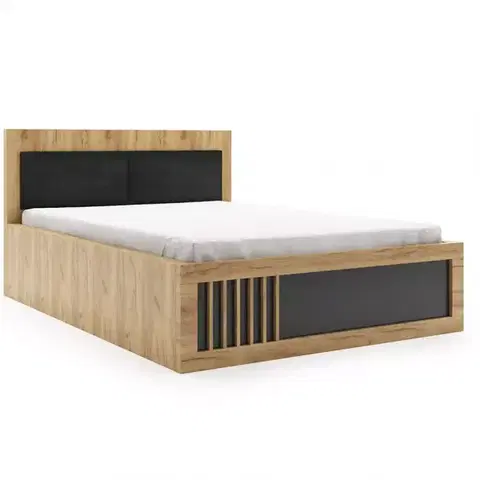 Dvojlôžkové postele Posteľ Sorento 140x200 Craft Zlato/čierna