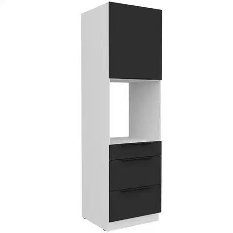 Kuchynské skrinky stojace Kuchynská skrinka Aria-Bl/Wh Anti Fingerprint 60dps-210 1f 3s