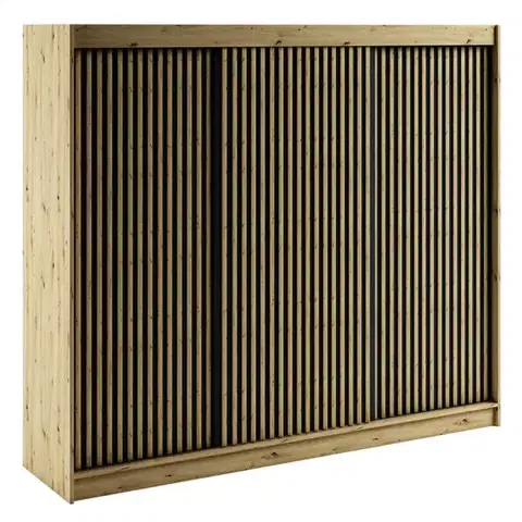 Šatníkové skrine Skriňa Lamelo 1 250 Dub Artisan/čierna