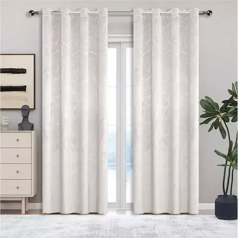 Metrážne závesy Závesový materiál YC11939/200G/112 krémová 280 cm Tovar na mieru