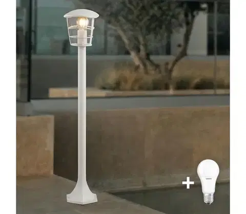 LED osvetlenie Eglo 18799 - LED vonkajšie svietidlo ALORIA 1xE27/8,5W/230V IP44 biele 18799
