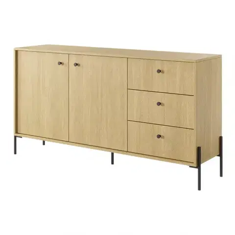 Komody so zásuvkami a dvierkami Komoda  SCANDI 153 2D3S scandi dub/scandi jedľa