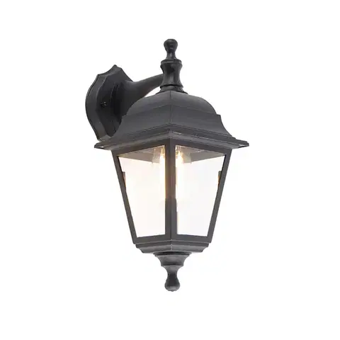 Vonkajšie nástenné svietidlá Klasická vonkajšia nástenná lampa čierna IP44 - Capital