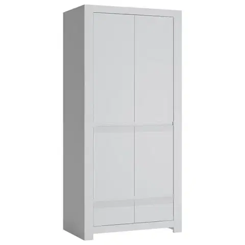Šatníkové skrine Skriňa Novi NVIS02 2D2S biela alpin/pvc biela supermat