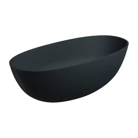 Vane OMNIRES - SHELL M+ voľne stojaca vaňa, 160 x 75 cm, s odpadom, čierna láva SHELLWWBLV