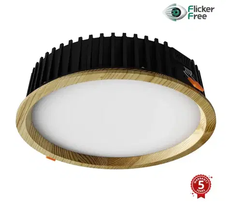 Svietidlá APLED-LED Podhľadové RONDO WOODLINE LED/18W/230V 3000K pr. 26 cm borovica masív 21274
