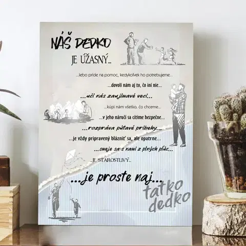 Tabuľky s venovaním (darčeky) Darčeky pre dedka - Prekvapenie pre dedka - personalizovaný obraz
