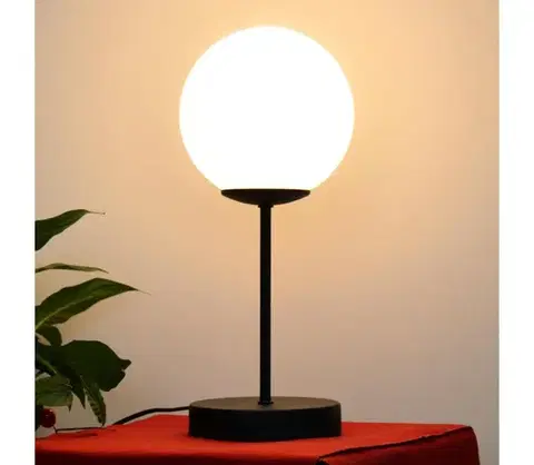 Lampy  Stolná lampa MOON 1xE27/15W/230V čierna B-2022+8020/1 BK+WT/H