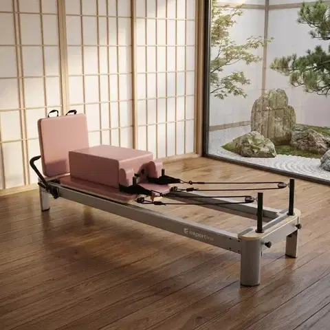 Posilňovacie stroje Pilates reformer inSPORTline Oquiler ružová