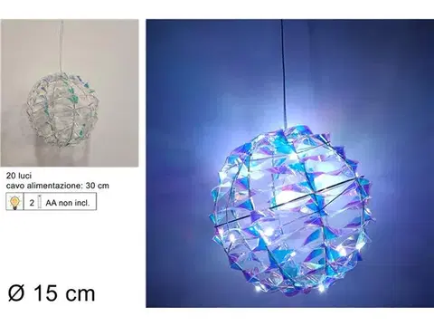 Vianočné osvetlenie MAKRO - Guľa 15cm LED dúhová