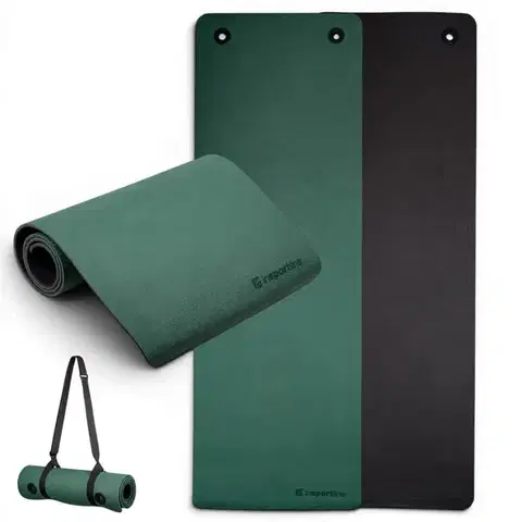 Podložky na cvičenie Podložka na cvičenie inSPORTline Kikami 180x61x0,8 cm tmavo zeleno-čierna