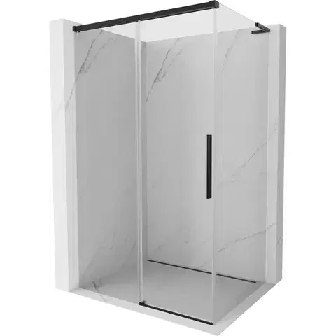 Sprchovacie kúty MEXEN/S - Rox L sprchovací kút posuvný 115 x 110, transparent, čierna 8C2L-115-110-70-00