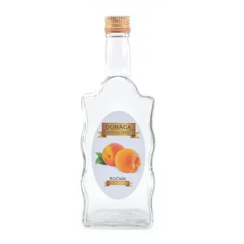 Shakery Kinekus Sklenená fľaša, 500 ml, hranatá, MARHUĽOVICA, s uzáverom na závit, kláštorná