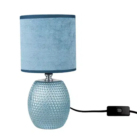 Lampičky Keramická stolná lampa Luna, modrá, 13 x 26,5 x 13 cm