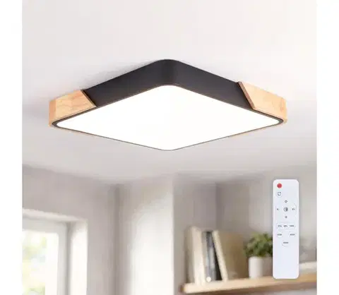 Svietidlá Brilagi - LED stmievateľné svietidlo PILANA LED/48W/230V dub/čierna 42x42 cm + DO WO800-OEM26-40