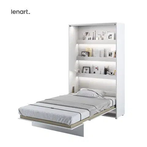 Postele Dig-net nábytok Sklápacia posteľ Lenart BED CONCEPT BC-02p biely lesk | 120 x 200 cm