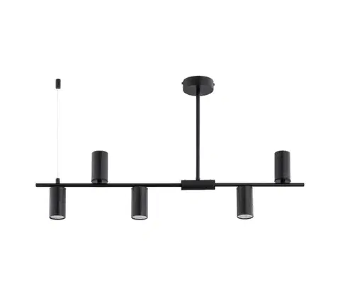 Svietidlá  Luster na tyči URANOS 5xGU10/10W/230V čierny 63315