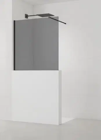 Sprchové dvere Sprchová zástena SAT Walk-in 110x100 cm na zníženú priečku čierna SATBWIS110KSPRC SATBWIS110KSPRC