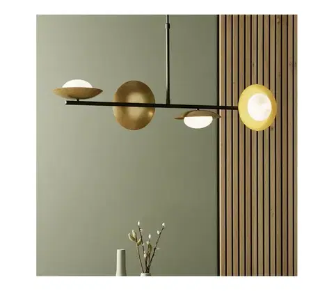 Svietidlá Endon 92036 - Závesný luster na lanku RUFFLE 4xG9/3W/230V mosadz/čierna 92036