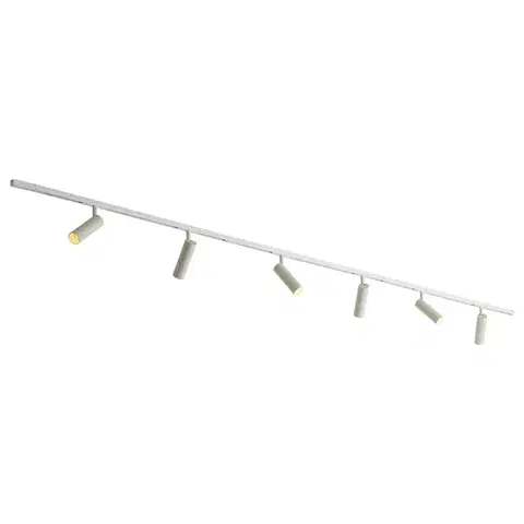 Koľajnicové svetelné systémy Moderný koľajnicový systém biely so 6 béžovými reflektormi 1-fázový - Slimline Uzzy