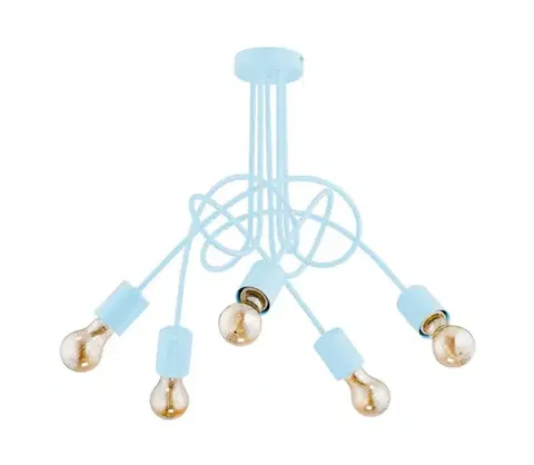 Svietidlá  Detský prisadený luster TANGO 5xE27/60W/230V modrá 28485