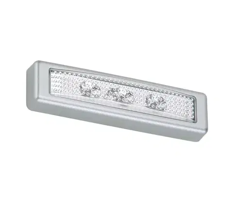 Svietidlá Briloner 2689-034-LED Dotykové orientačné svietidlo LERO LED/0,18W/3xAAA strieborná 2689-034