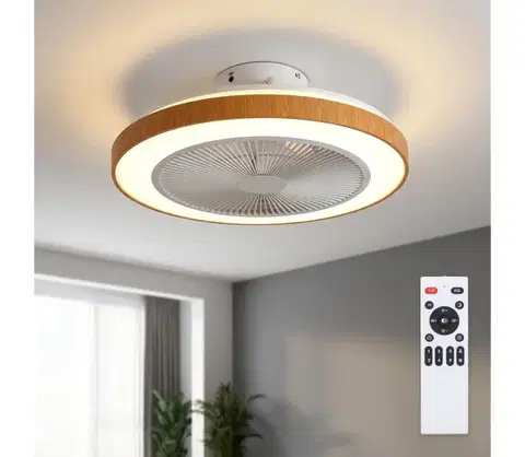 Ventilátory BRILAGI - stmievateľný stropný látor s LED, 38W/230V, 50 cm, biely/hnedý + diaľkové ovládanie WF-OSD-002