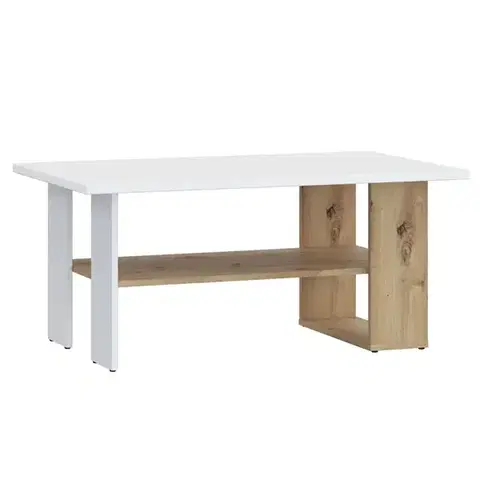 Stoly a lavice Konferenčný stolík Caldicot CFTT5210-M256 biely/dub artisan