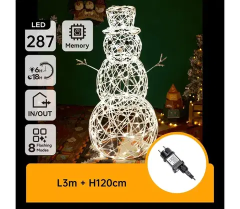 Vianočné dekorácie  B.V.  - LED vonkajšia vianočná dekorácia 3,6W/31/230V 2700K 120cm IP44 snehuliak B10303K6J