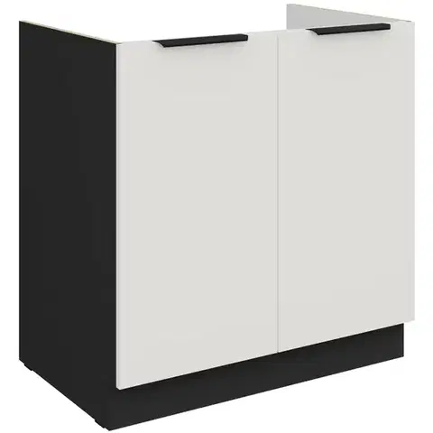 Kuchynské skrinky stojace Kuchynská skrinka Aria-Wh/Bl Anti Fingerprint 80zl 2f Bb