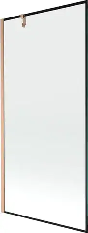 Sprchové dvere MEXEN/S - Next vaňová zástena FIX 90 x 150, čierna vzor, meď kartáčovaná 895-090-000-00-70-65