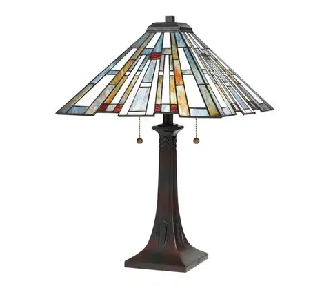 Lampy Elstead Quoizel QZ-MAYBECK-TL - Stolná lampa Tiffany MAYBECK 2xE27/60W/230V QZ-MAYBECK-TL