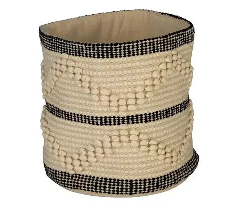 Taburetky Eglo 426518 - Dekoračný kôš TOYAMA 25x25 cm béžová/čierna 426518