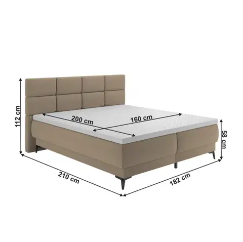 Boxspring Boxspringová postel LYANNA 3 Tempo Kondela