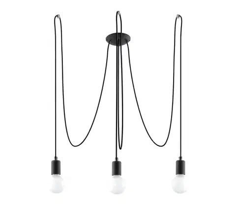 Svietidlá  SL.0370 - Luster na lanku EDISON 3 3xE27/60W/230V pavúk čierna SL.0370