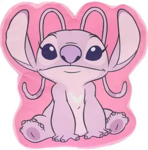 Dekoračné vankúše 3D mikroplyšový detský vankúšik Lilo and Stitch ružový Setino Tiahome