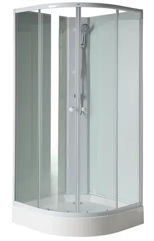 Sprchové dvere AQUALINE - AIGO Štvrťkruhová sprchová zástena 900x900x2040, biely profil, číre sklo YB93