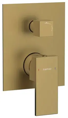 Kúpeľňové batérie SAPHO - CUBEMIX podomietková sprchová batéria, 2 výstupy, zlato mat CM042GB