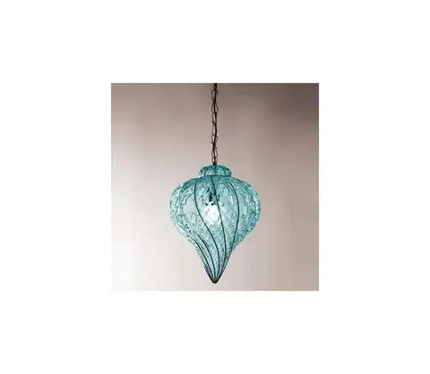 Svietidlá SIRU - Luster na reťazi GOCCIA 1xE27/60W/230V pr. 25 cm modrá/hnedá benátske sklo MS111-035AMB