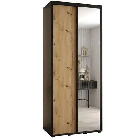 Šatníkové skrine Skriňa 45 Canaris 3 120 čierna/artisan/čierna