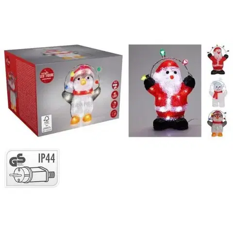 Mikuláš, Santa Kinekus Postavička Santa / snehuliak / tučniak 30cm 40 LED s časovačom