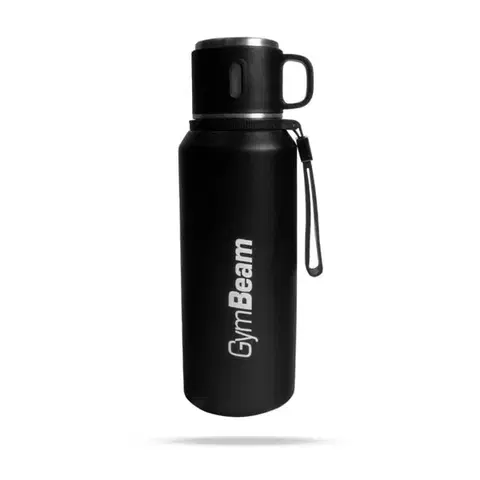 Športové fľaše GymBeam Vacuum Flask Steel Black 1000 ml