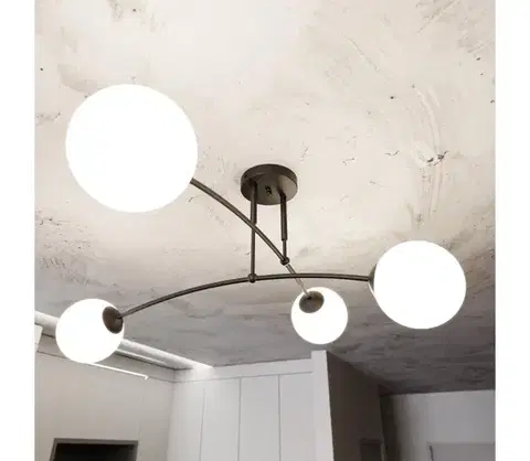 Svietidlá EMIBIG Luster na tyči PREGOS 4xE14/10W/230V čierna 670/4
