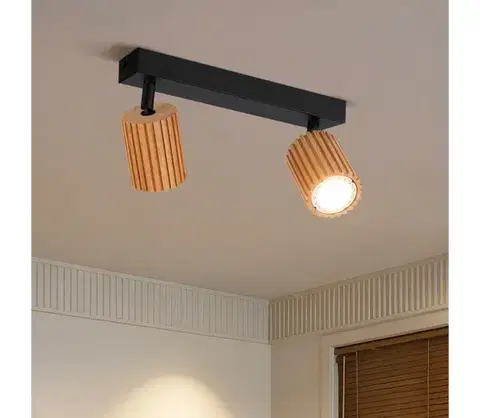 Svietidlá BRILAGI - Bodové svietidlo MODERN WOOD 2xGU10/8W/230V drevené/čierne BRI377
