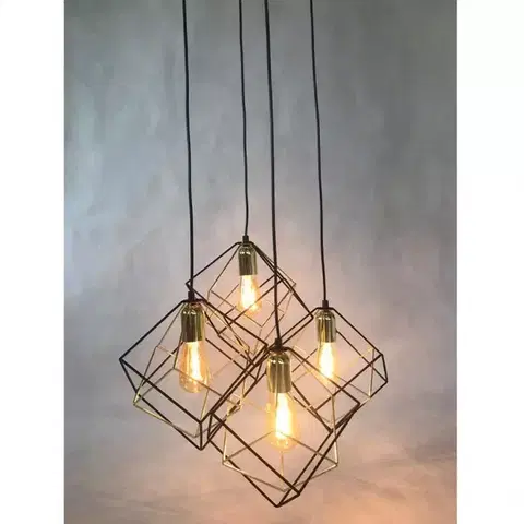 Lampy nad stôl do jedálne Luster Alambre 2778 Black/Gold Pl4
