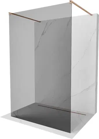 Sprchové dvere MEXEN/S - Kioto samostatne stojaca sprchová zástena 110 x 200, grafit 8 mm, meď kartáčovaná 800-110-002-65-40