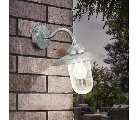 Záhradné lampy EGLO 88489 - vonkajšie nástenné svietidlo MILTON galvanizovaná oceľ 88489