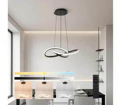 Svietidlá BRILAGI - Stmievateľný LED luster na lanku INFINITY LED/55W/230V 50x50 cm čierny + DO BRI904