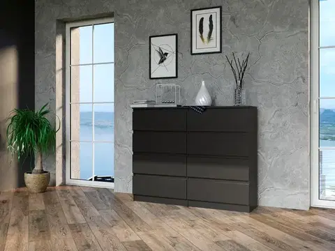 Komody a skrinky Široká komoda so zásuvkami WALMA M8 120, čierna
