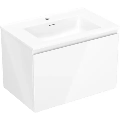 Kúpeľňový nábytok MEXEN/S - Orio kúpeľňová skrinka 70 cm s umývadlom Otis, 1 šuplík, biela lesk 91A10-07047-1-BF00-W18M00